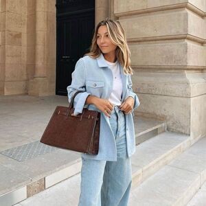 Mango Shacket Jacket Blue Overshirt New
